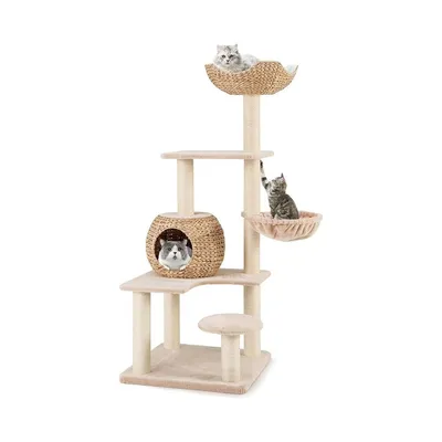 GIANTEX Arbre à Chat avec Niche, Hamac, Plateformes et Griffoirs