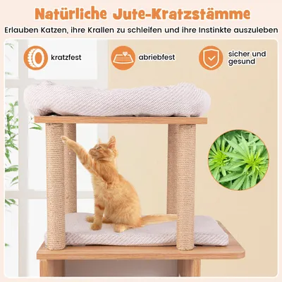 GIANTEX Kratzbaum 120 cm Mit 5 Ebenen, Sport-Design Mit 2 Häuschen GIANTEX Kratzbaum 120 cm Mit 5 Ebenen, Sport-Design Mit 2 Häuschen