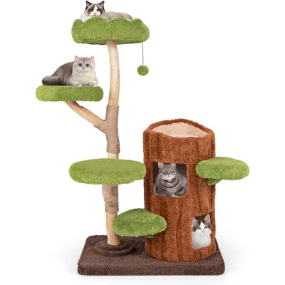 GIANTEX Arbre à Chat en Forme d'Arbre avec Perchoir, Griffoirs et Condo