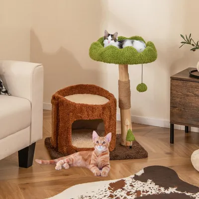 GIANTEX Arbre à Chat en Forme d'Arbre avec Perchoir, Griffoirs et Condo