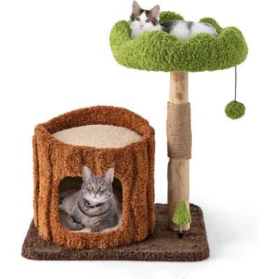 GIANTEX Arbre à Chat en Forme d'Arbre avec Perchoir, Griffoirs et Condo