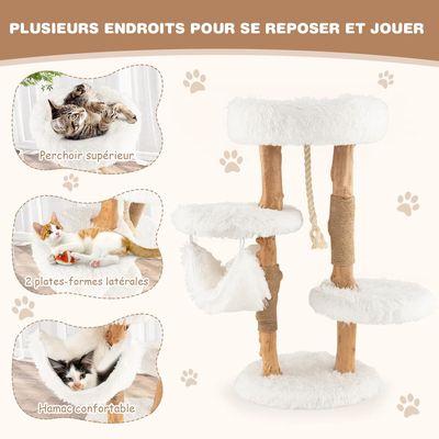 GIANTEX Arbre à Chat avec Plateforme, Perchoir, Hamac et Griffoirs