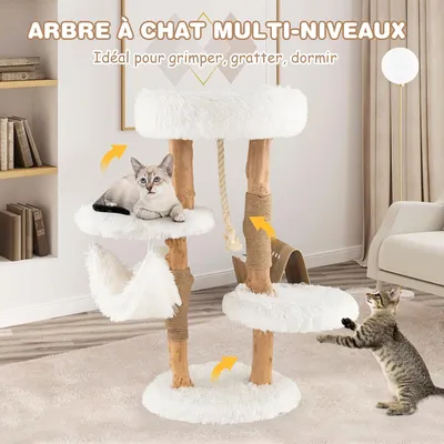 GIANTEX Arbre à Chat avec Plateforme, Perchoir, Hamac et Griffoirs