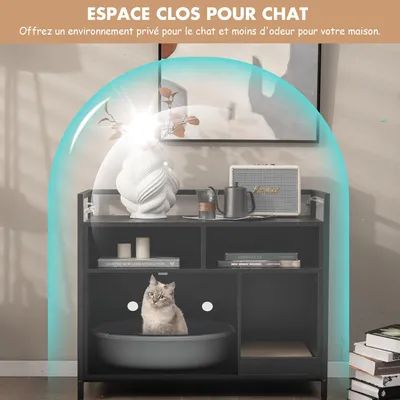 GIANTEX Maison de Toilette pour Chat en Armoire avec Griffoir