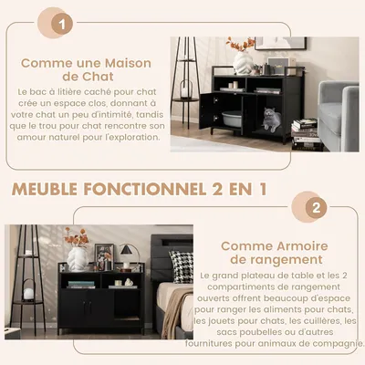 GIANTEX Maison de Toilette pour Chat en Armoire avec Griffoir