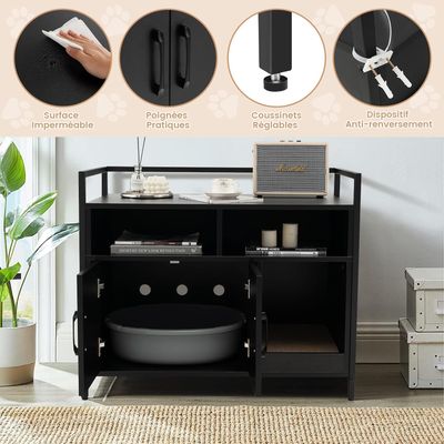GIANTEX Maison de Toilette pour Chat en Armoire avec Griffoir
