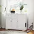 GIANTEX Meuble Litière Chat avec Armoire à Portes et Tiroirs de Rangement