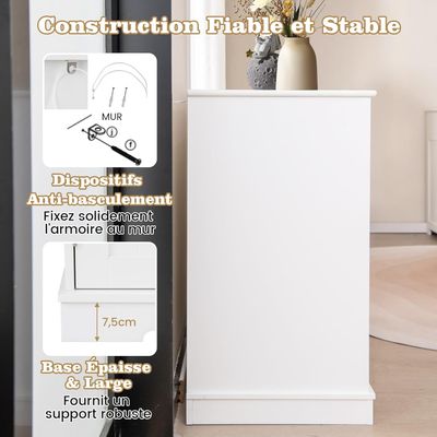 GIANTEX Meuble Litière Chat avec Armoire à Portes et Tiroirs de Rangement