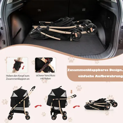 GIANTEX 3-in-1-Hundeklappe Mit Autositz Und Verstellbarem Sonnendach GIANTEX 3-in-1-Hundeklappe Mit Autositz Und Verstellbarem Sonnendach