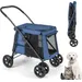 GIANTEX Zusammenklappbarer Hundekinderwagen Mit Reißverschlusstüren