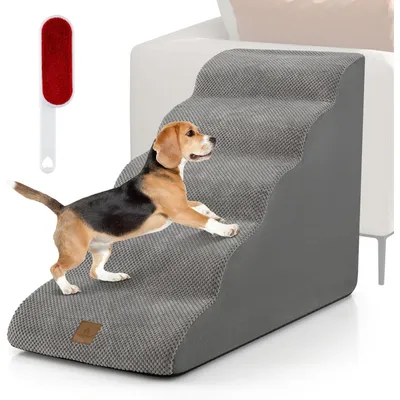 GIANTEX Escalier pour Chiens en Mousse Amovible et 1 Brosse à Poils