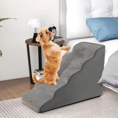 GIANTEX Escalier pour Chiens en Mousse Amovible et 1 Brosse à Poils