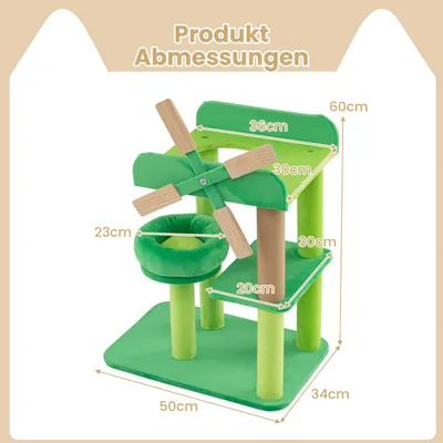 GIANTEX Kratzbaum In Form Einer Windmühle Mit Kratzflächen Und Plattform