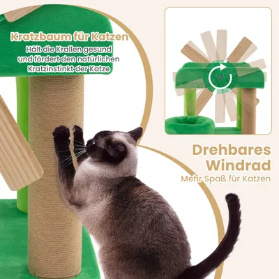 GIANTEX Kratzbaum In Form Einer Windmühle Mit Kratzflächen Und Plattform