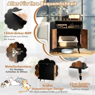 GIANTEX Stilvolles Katzenklo-Möbel Mit Großem Offenem Fach GIANTEX Stilvolles Katzenklo-Möbel Mit Großem Offenem Fach