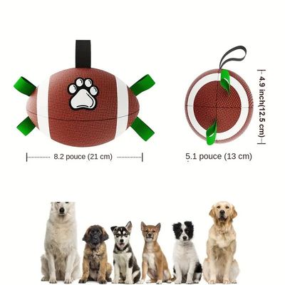 MCBOSON Balón de fútbol para perros de goma duradera