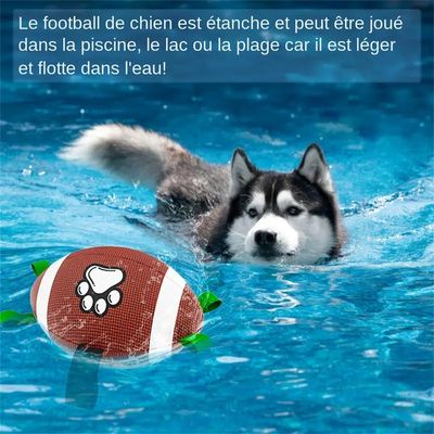 MCBOSON Balón de fútbol para perros de goma duradera