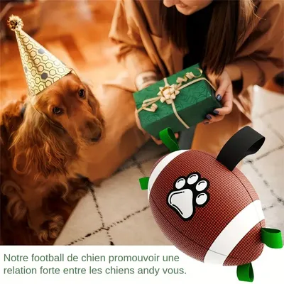 MCBOSON  Ballon de football en caoutchouc durable pour chien