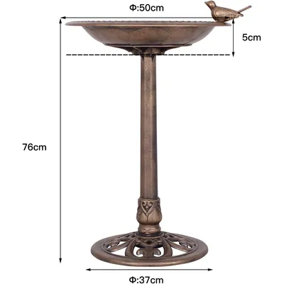 GIANTEX Bain d'oiseaux Plateau de Diamètre 50CM, Abreuvoir Oiseaux