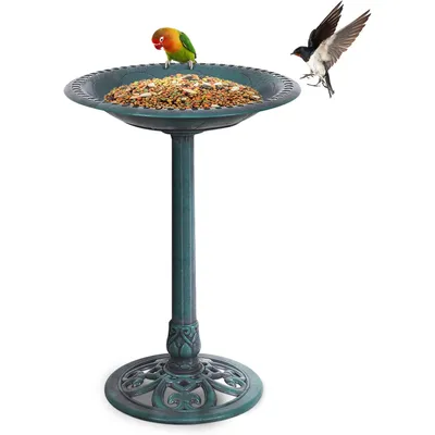 GIANTEX Bain d'oiseaux Plateau de Diamètre 50CM, Abreuvoir Oiseaux
