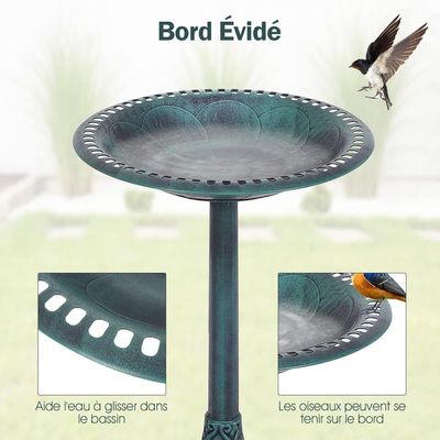 GIANTEX Bain d'oiseaux Plateau de Diamètre 50CM, Abreuvoir Oiseaux