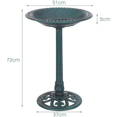 GIANTEX Bain d'oiseaux Plateau de Diamètre 50CM, Abreuvoir Oiseaux