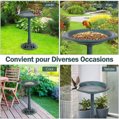 GIANTEX Bain d'oiseaux Plateau de Diamètre 50CM, Abreuvoir Oiseaux
