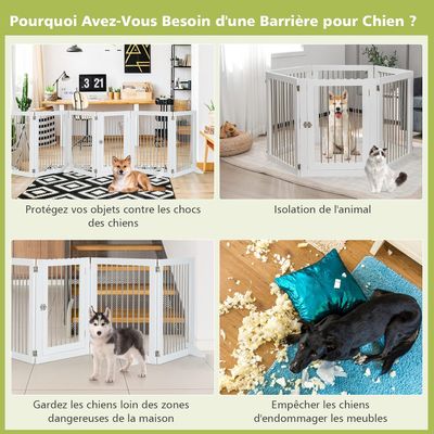 GIANTEX Parc Pliable pour Animaux de Compagnie avec 6 Panneaux