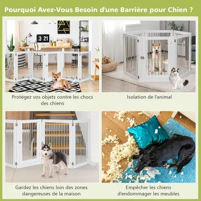 GIANTEX Parc Pliable pour Animaux de Compagnie avec 6 Panneaux