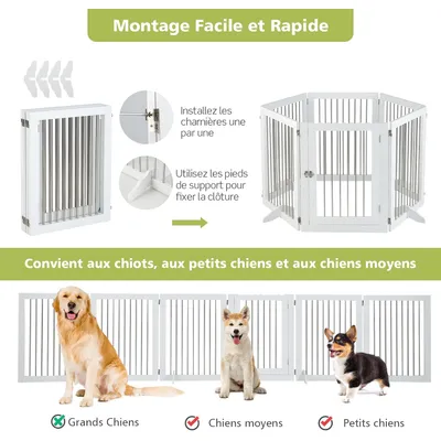 GIANTEX Parc Pliable pour Animaux de Compagnie avec 6 Panneaux