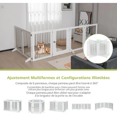 GIANTEX Parc Pliable pour Animaux de Compagnie avec 6 Panneaux