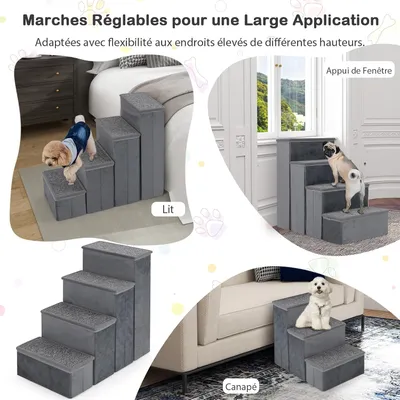GIANTEX Escalier pour Chiens Pliable avec Rangement, Échelle Antidérapante