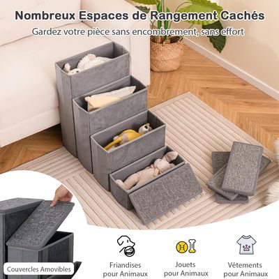 GIANTEX Escalier pour Chiens Pliable avec Rangement, Échelle Antidérapante