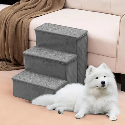 GIANTEX Escalier pour Chiens Pliable avec Rangement, Échelle Antidérapante