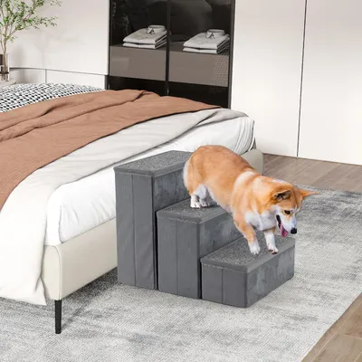 GIANTEX Escalier pour Chiens Pliable avec Rangement, Échelle Antidérapante