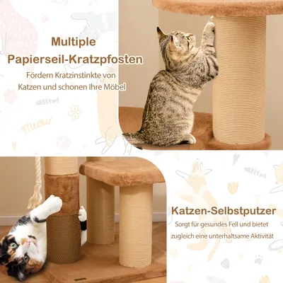 GIANTEX XXL-Kratzbaum Mit Hängender Kugel, Seil Und Selbstpflegevorrichtung