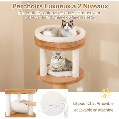GIANTEX Arbre à Chat XXL avec Boule Suspendue, Corde, Auto-Toiletteur