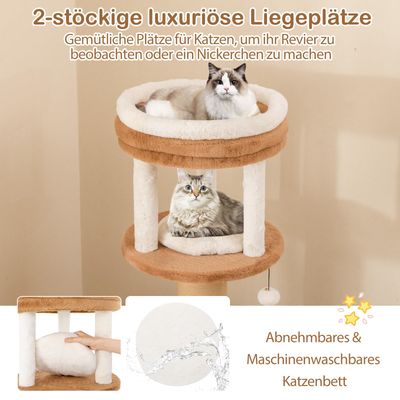 GIANTEX XXL-Kratzbaum Mit Hängender Kugel, Seil Und Selbstpflegevorrichtung