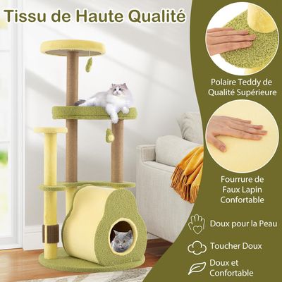 GIANTEX Arbre à Chat 125CM en Forme d'Avocat, Maine Coone avec Couchage