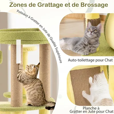 GIANTEX Arbre à Chat 125CM en Forme d'Avocat, Maine Coone avec Couchage