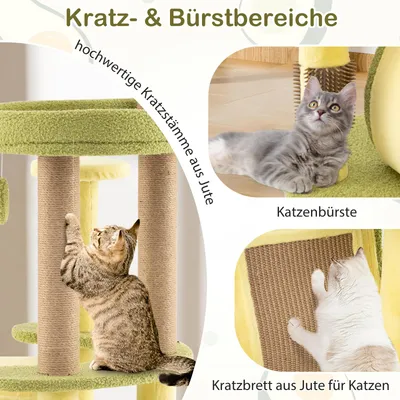 GIANTEX Kratzbaum 125 cm In Avocado-Form, Maine Coon Mit Schlafplatz GIANTEX Kratzbaum 125 cm In Avocado-Form, Maine Coon Mit Schlafplatz