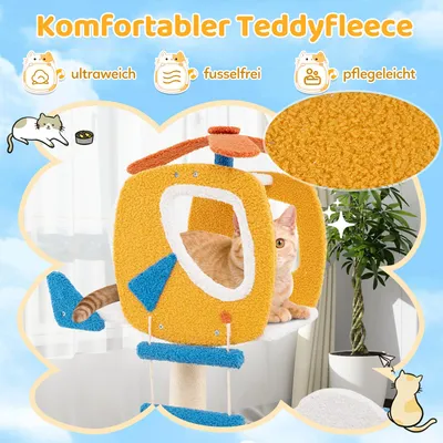GIANTEX Katzenbaum „Hubschrauber“ mit Sitzstange, Plattform und Kratzfläche GIANTEX Katzenbaum „Hubschrauber“ mit Sitzstange, Plattform und Kratzfläche
