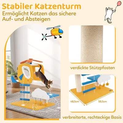GIANTEX Katzenbaum „Hubschrauber“ mit Sitzstange, Plattform und Kratzfläche GIANTEX Katzenbaum „Hubschrauber“ mit Sitzstange, Plattform und Kratzfläche