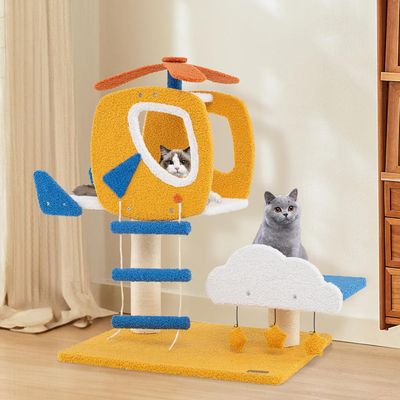 GIANTEX Arbre à Chat Hélicoptère avec Perchoir, Plateforme, Griffoir