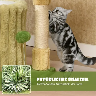 GIANTEX Kleiner Kratzbaum, 2 Ebenen Mit Häuschen, Gepolsterte Plattform GIANTEX Kleiner Kratzbaum, 2 Ebenen Mit Häuschen, Gepolsterte Plattform