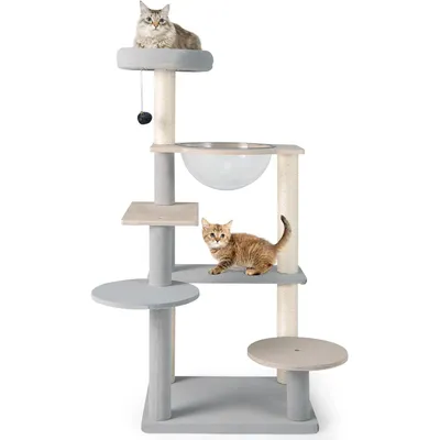 GIANTEX Arbre à Chats Design 113cm, Plateformes de Saut, Capsule Spatiale