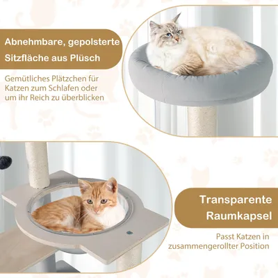 GIANTEX Design-Kratzbaum 113 cm, Sprungplattformen, Raumkapsel GIANTEX Design-Kratzbaum 113 cm, Sprungplattformen, Raumkapsel