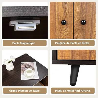 GIANTEX Maison de Toilette pour Chat en Bois, Meuble Litière Double Portes GIANTEX Maison de Toilette pour Chat en Bois, Meuble Litière Double Portes