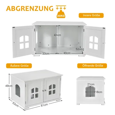 GIANTEX Katzenklo, Katzentoilettenmöbel mit Belüftungslöchern GIANTEX Katzenklo, Katzentoilettenmöbel mit Belüftungslöchern
