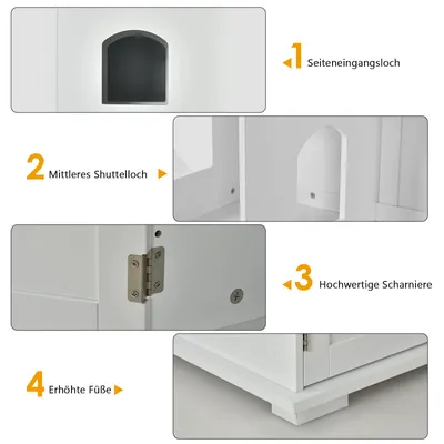 GIANTEX Katzenklo, Katzentoilettenmöbel mit Belüftungslöchern GIANTEX Katzenklo, Katzentoilettenmöbel mit Belüftungslöchern